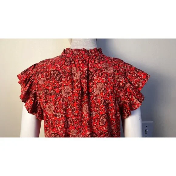 ULLA JOHNSON HANA POPPY FLORAL BABY DOLL DRESS 4 - Picture 11 of 13